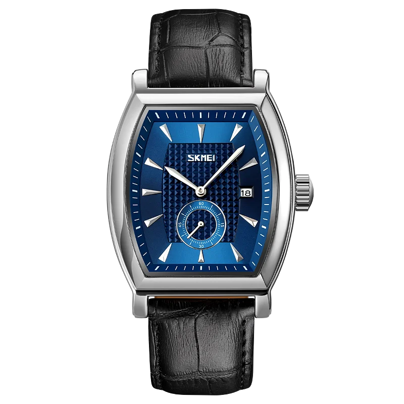 SKMEI relogio masculino Top Brand Luxury Genuine Leather Strap Business Mens Watches Waterproof Quartz Date Time Wristwatches
