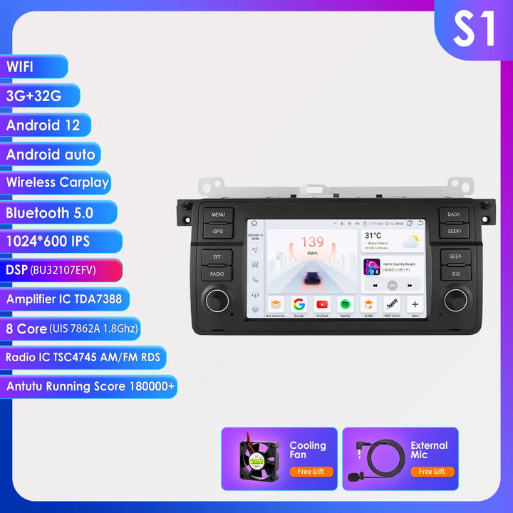 Hizpo 7" AI Voice Autoradio For BMW E46 M3 318/320/325/330/335 Android Auto Radio Carplay 4G DSP Car Multimedia GPS 2din Stereo