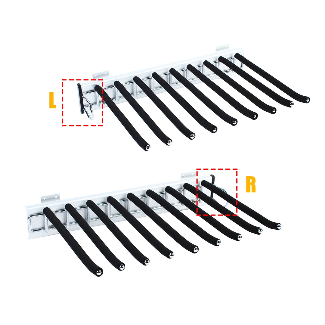 Pull Out Wardrobe Trouser Rack 9 Scarf Holder Hanger Rail Extendable Trousers Hanger Suitable for Wardrobe Depth 48cm