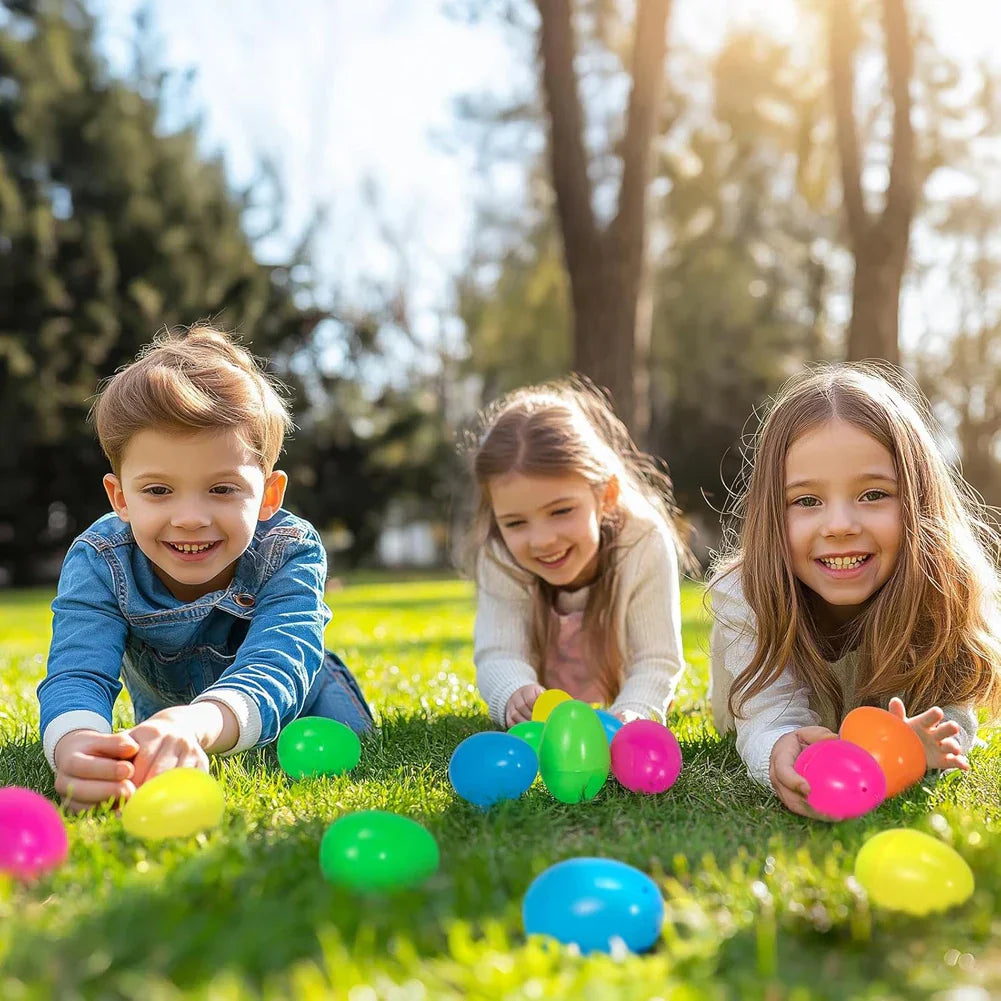 24 Pack Prefilled Easter Eggs Filled with Mini Plush Toy Easter Basket Stuffers for Kids Easter Egg Hunt Game and Party Favors