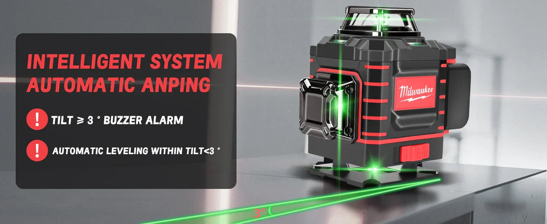 Milwaukee Degree Vertical Cross Laser Level 360 Green Beam  Horizontal And Vertical Rechargeable Battery green laser level tools
