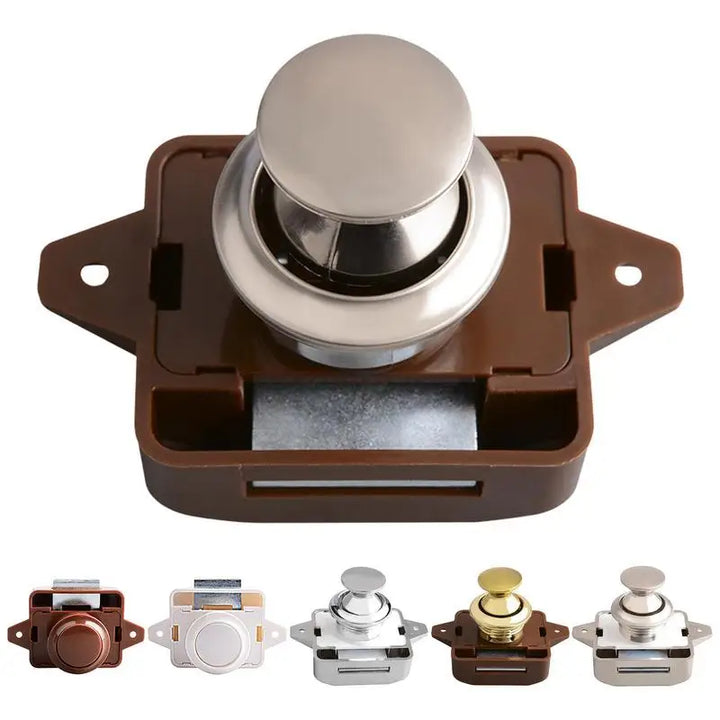 Camping Car Push Lock RV Caravan Boat Motor Home Cabinet Drawer Latch Button Locks Keyless Furniture Door Lock Hardware