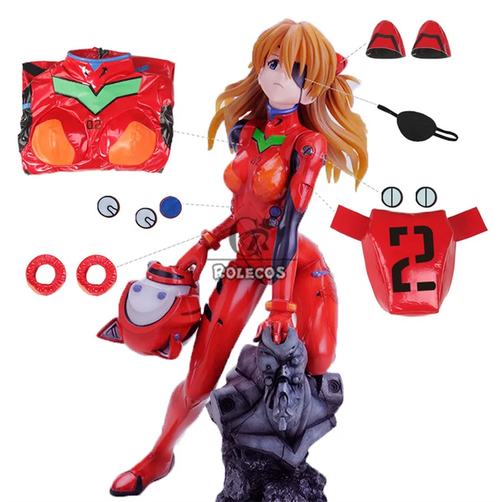 ROLECOS EVA Asuka Langley Soryu Cosplay Costume Asuka Langley Soryu EVAc