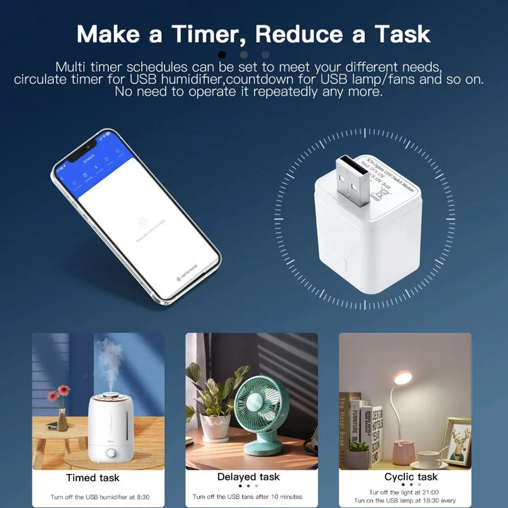 Tuya Smart for Zigbee WiFi Mini 1 2 3 USB Adaptor Switch 5V Micro USB Power Adaptor Smart Life Control Via Alexa Google Home