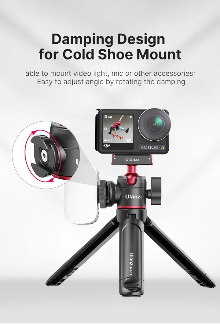Ulanzi MT-50 Magnetic Tripod for Dji Osmo Action 5 4 3 Adjustable Underwater Selfie Stick Stand Mount Action Camera Accessories