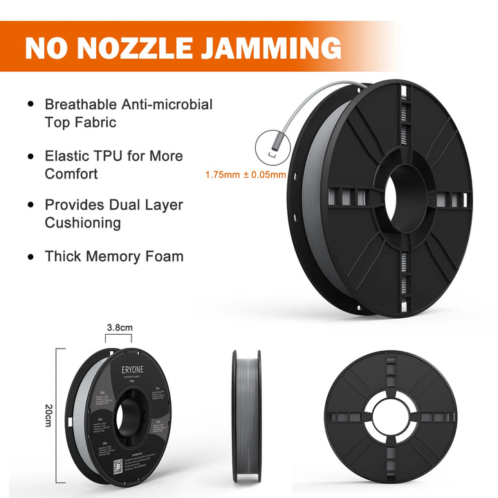 Eryone Flexible TPU Filament 1.75mm 3D Printing TPU Filament for 3D Printer 1 Spool 0.5kg New Arrival Fast Shipping