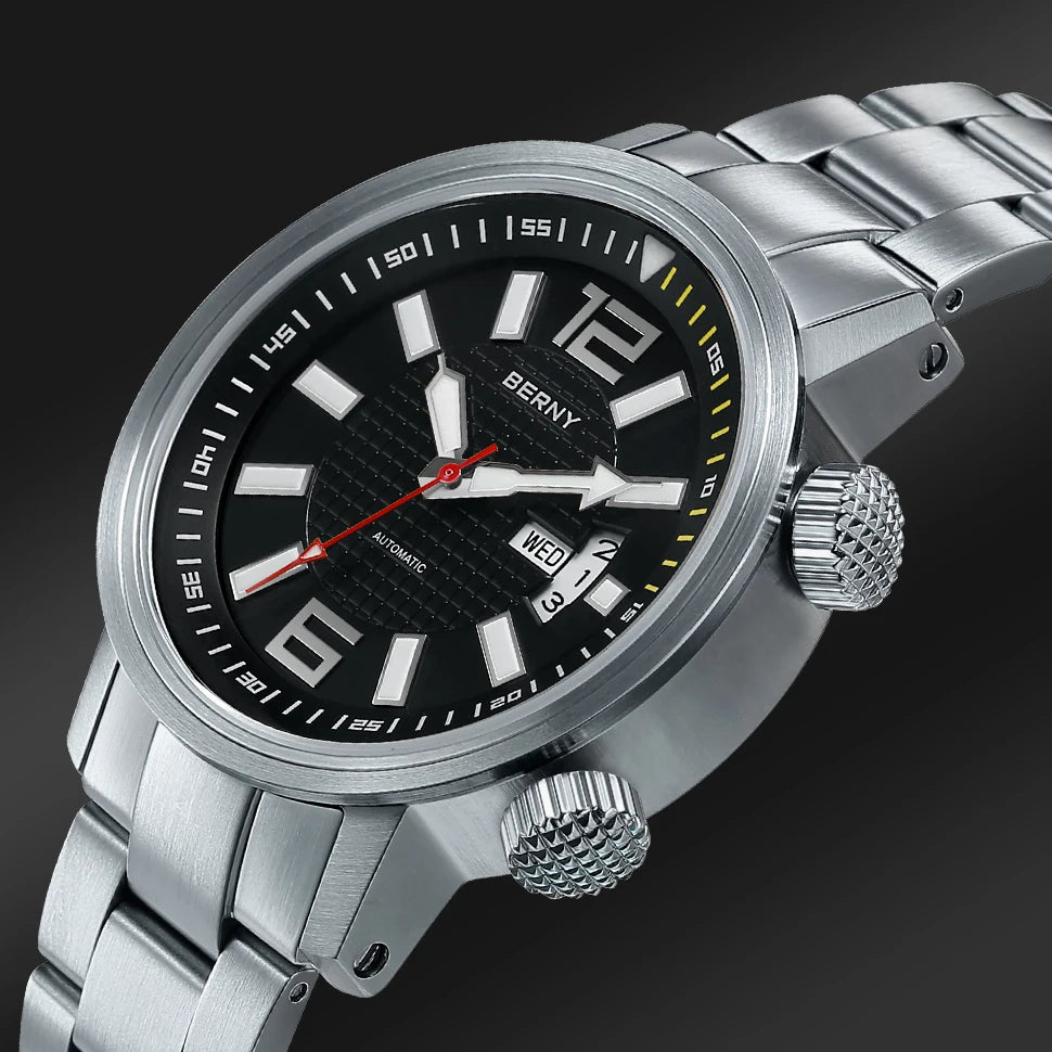 20Bar Diver Automatic Watch For Men Miyota 8205 Super Luminous Sapphire Swim Sport Mechanical Automatic Self Winding Wristwatch
