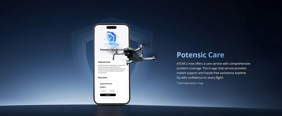 Potensic ATOM 2 3-Axis Gimbal Camera Drone 4K HDR Video, 8K Photo, Vertical Shooting, 10-KM, AI Night Shot Tracking, Under 249g
