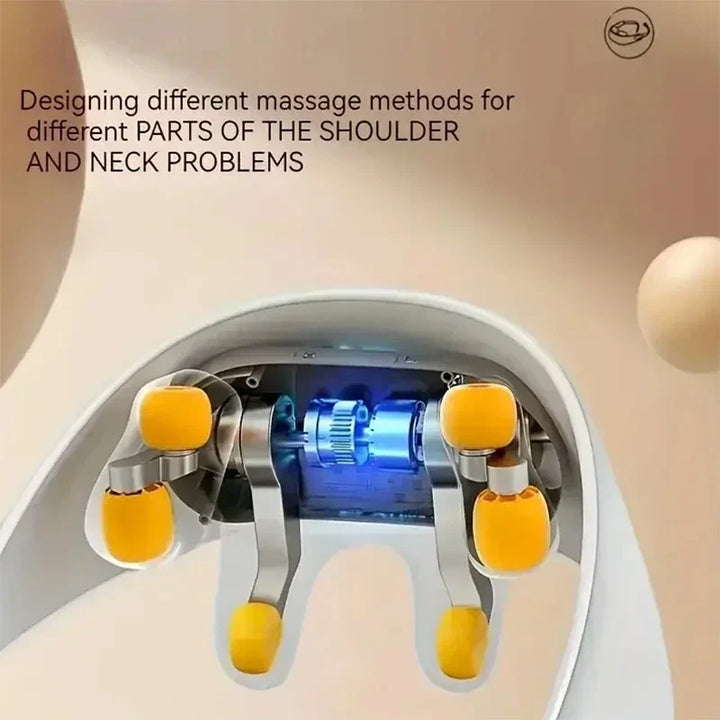Wireless Neck Massager With Hot Compress Neck And Back Shoulder Shiatsu Kneading Massage Shawl Neck Cervical Relaxing Trapezius