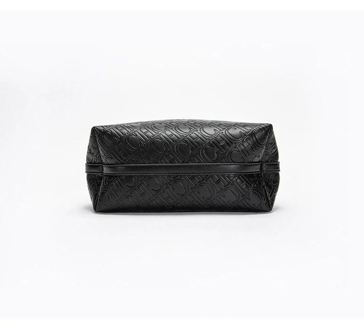CH Fashion Brand Shoulder Bag for Women Large Capacity Casual Hard Bag with Letters Embossed PU Leather Womenswear