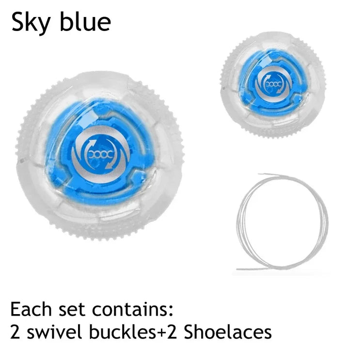 1 Pair Metal Wire Swivel Automatic Buckle Shoelaec No Tie Shoe Laces Quick Lock Shoestrings Women Man Shoelaces for Sneaker New