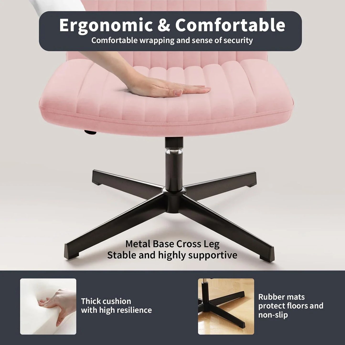 Office Chair with Wide Cushion & Rocker