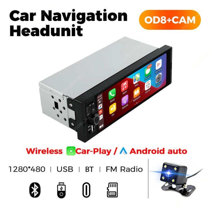 MEKEDE 6.86-inch 1din Universal Car Multimedia Smart Screen Wired Wireless Andriod Auto CarPlay Stereo FM Auto Radio BT USB TF