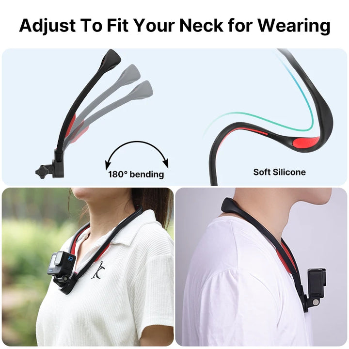 Ulanzi Go-Quick II Magnetic Silicone Neck Holder Mount For GoPro Hero 13 12 11 10 9 8 Insta360 DJI Osmo Action Camera Accessorie