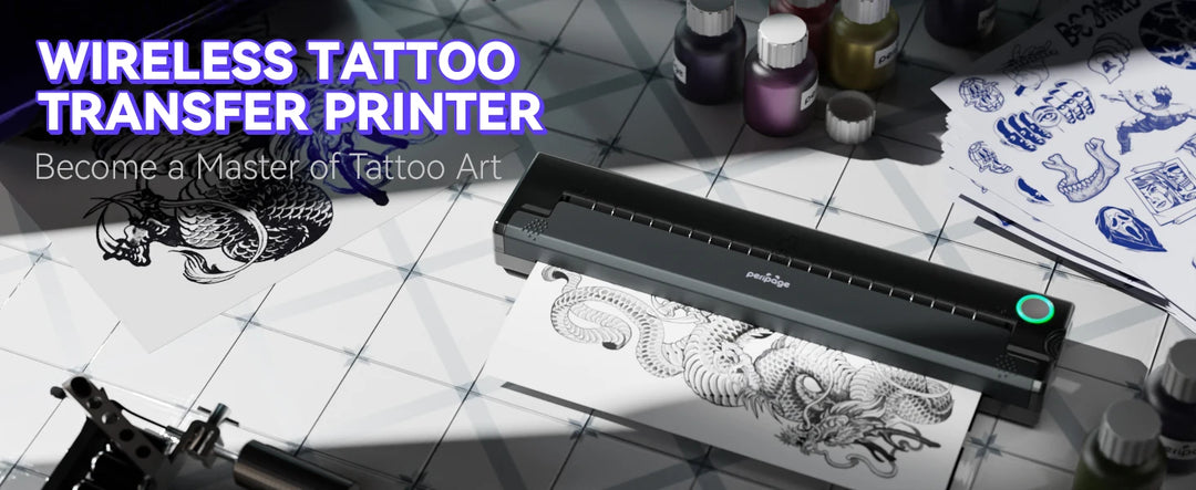 PeriPage P90 Wireless Tattoo Transfer Stencil Printer, Thermal Tattoo Machine with 5pcs Free Transfer Paper