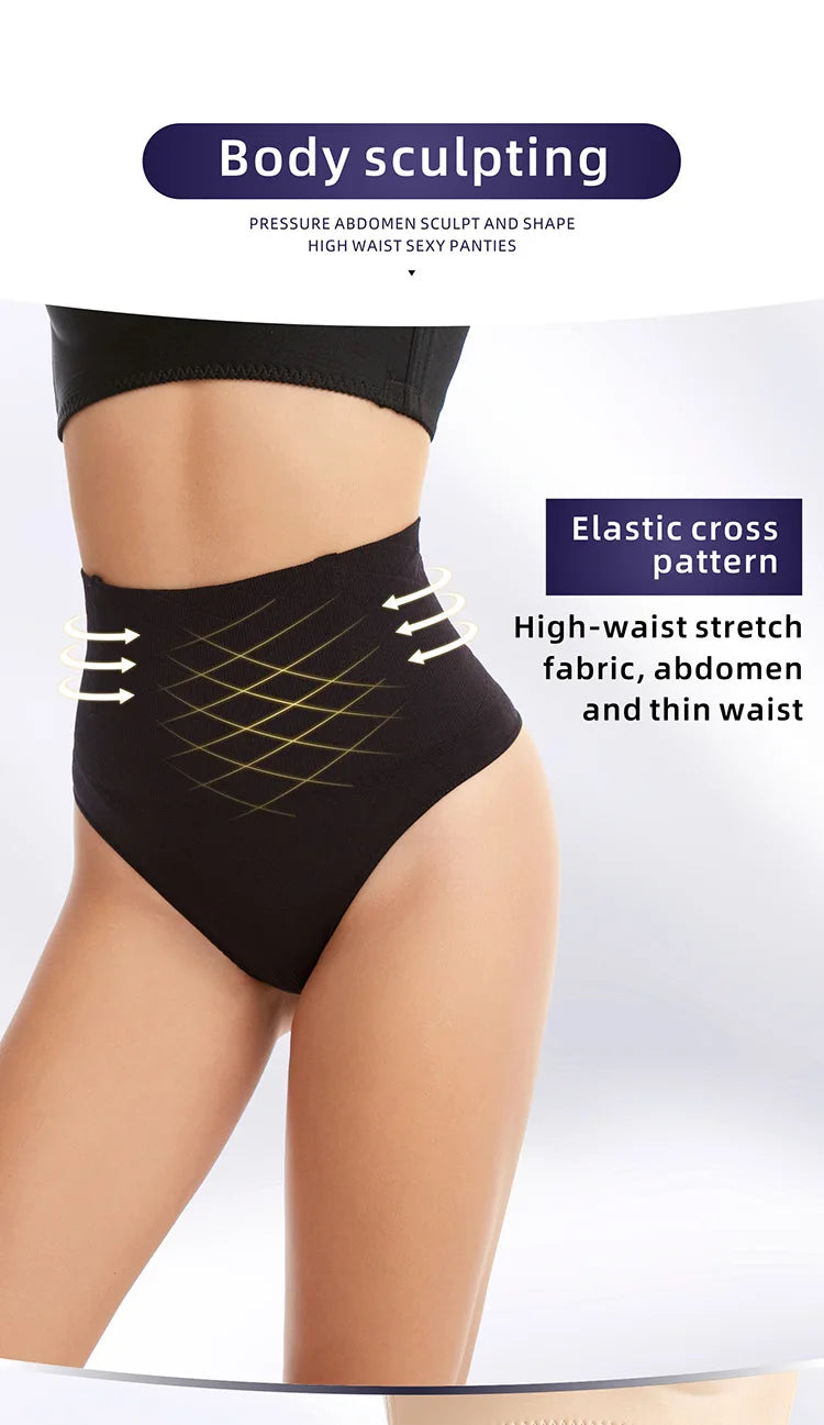 Seamless Thong Shapewear Women High Waist Tummy Control Panties Slimming Underwear Butt Lifter Belly Waist Trainer Body Shaper