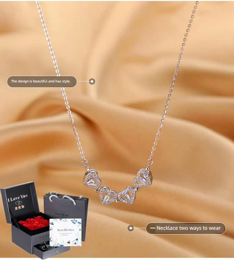 Four-Leaf Clover Genuine Love Necklace Women's Sterling Silver 999