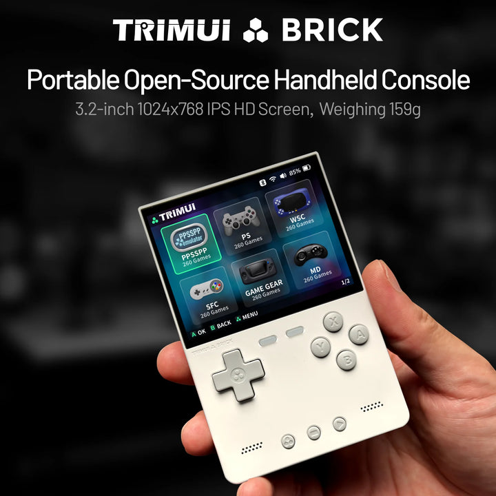 AMPOWN Trimui BRICK Handheld Game Players Consoles 3.2'' IPS Screen Emulator Portable Retro Video Games Linux System Allwinner