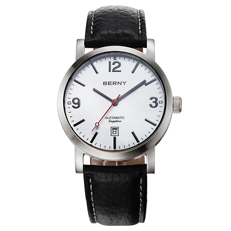 BERNY Watch for Men Mechanical Automatic Watches Seagull Luxury Brand Male Clock Water Resistant Swiss Railway Men's Wristwatch