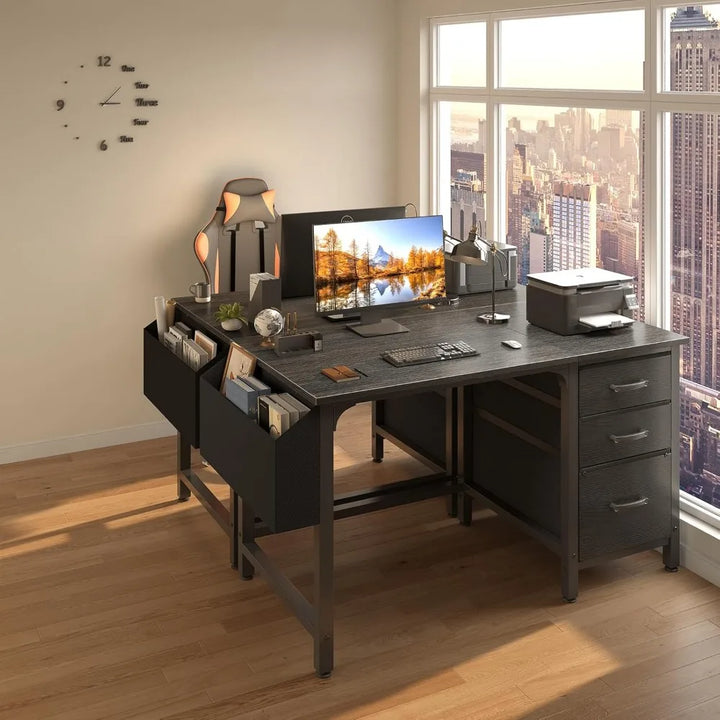 Desk with File Drawers – Home Office
