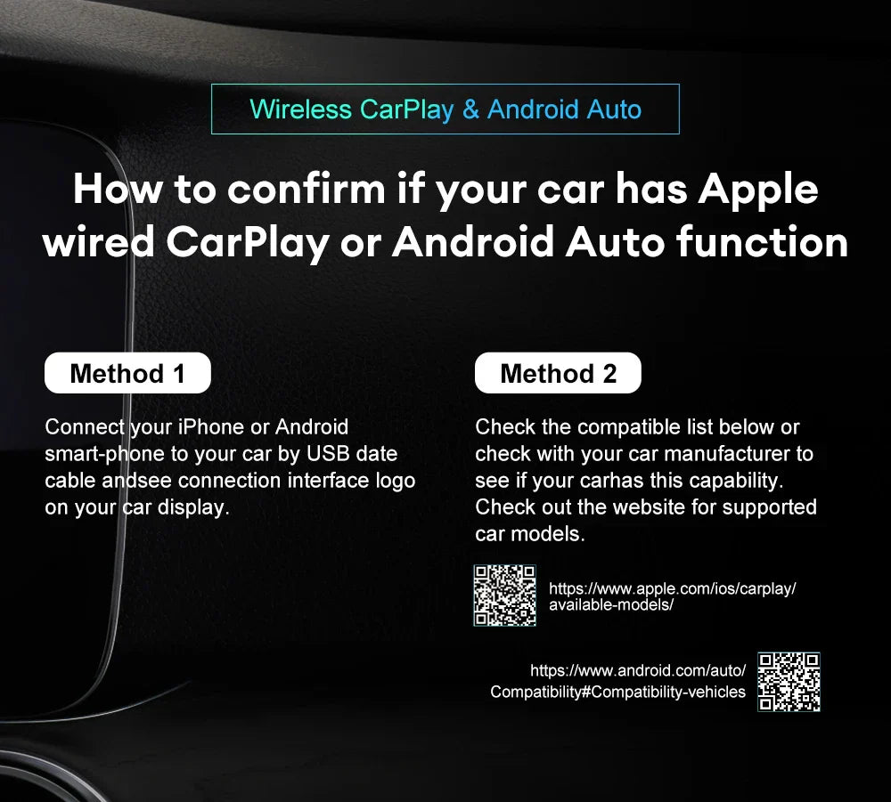 XUDA 2in1 Wireless CarPlay AI Mini Box Android Auto Box Plug&Play Automatic Connection Compatible with 99% of Cars For Car Radio