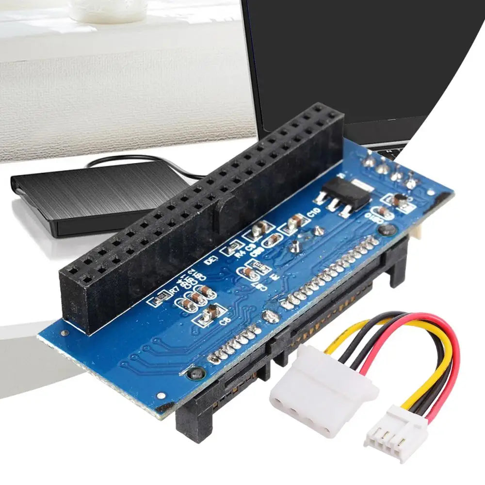IDE to SATA Adapter HDD 3.5 IDE to SATA Hard Disk Converter PATA IDE 39/40Pin to SATA 22Pin Hard Drive Connector with Data Cable