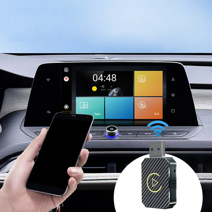 CarPlay AI Box BT WiFi Wireless Carplay Android Auto Adapter 2 in 1 Mini Box Plug&Play for OEM Wired CarPlay/Andriod Auto Cars