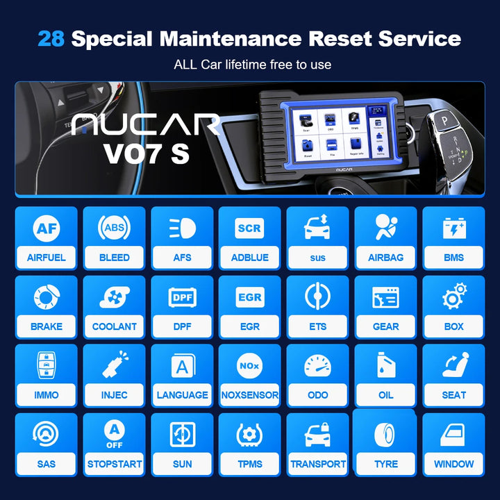 MUCAR VO7S CANFD Professional Scan Tool Bi-Directional Control ECU Coding Auto Car Diagnostic Tool Full System OBD2 Scanner