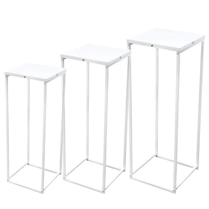 3Pcs Metal Geometric Flower Pot Rack Holder Plant Display Stand Home Decor Column Flower Stand For Wedding Party Centerpiece