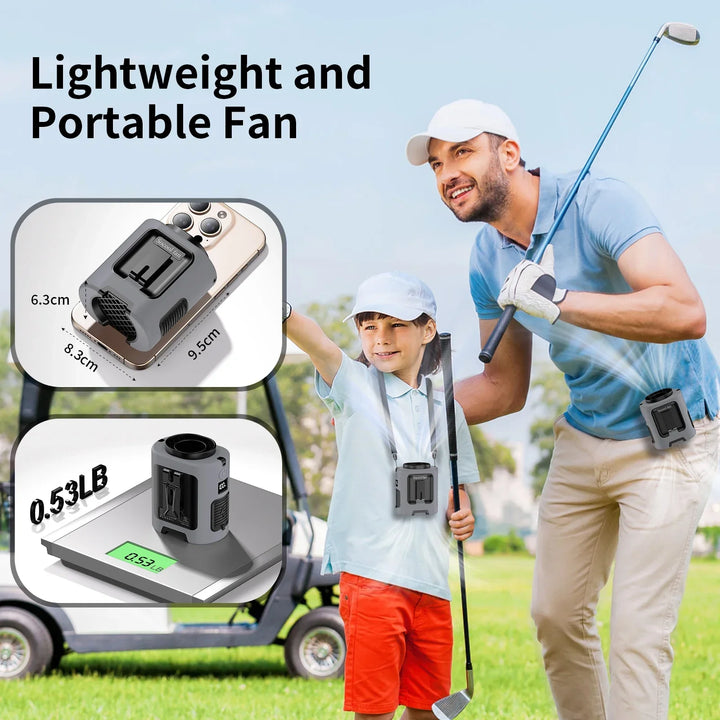Socool Fan 5000mAh Portable Waist Fan Portable Hanging Neck with Power Bank 4 Speeds 13000RPM for Travel Courier Outdoor Working