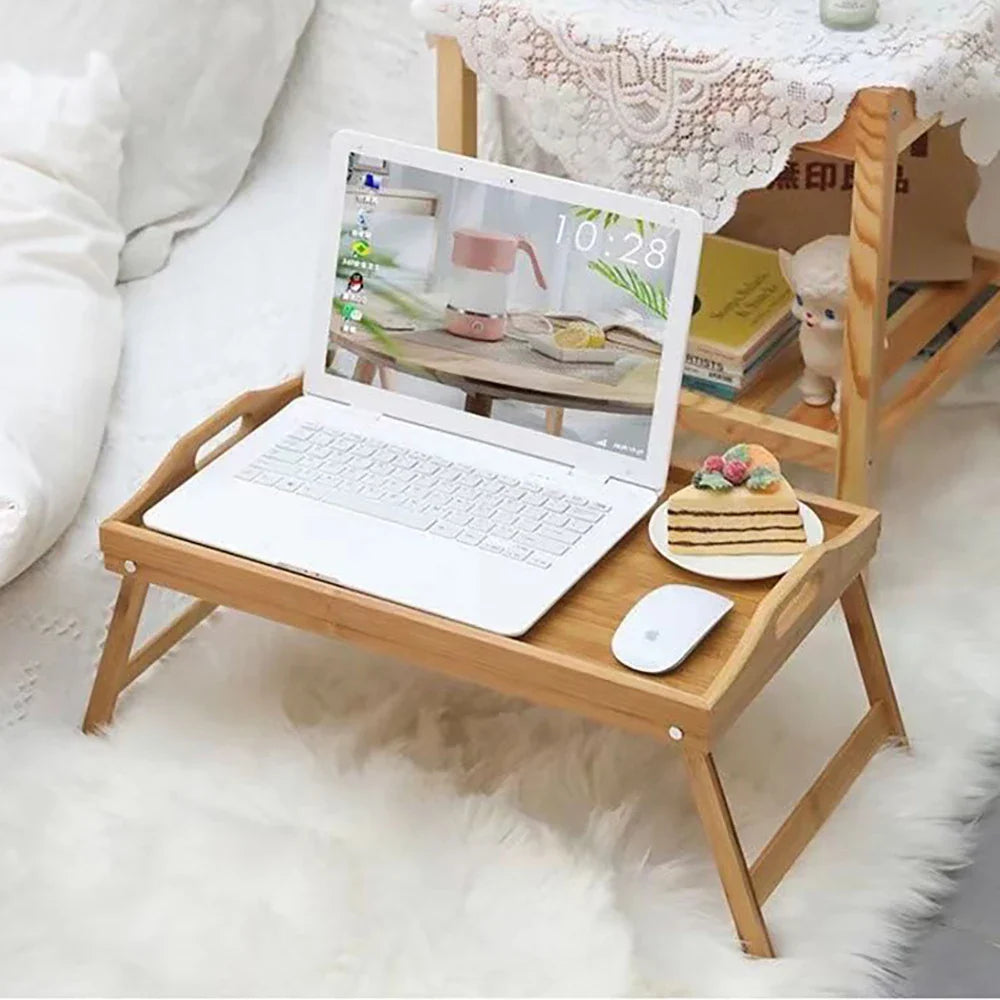 Adjustable Wood Bed Tray Laptop Desk