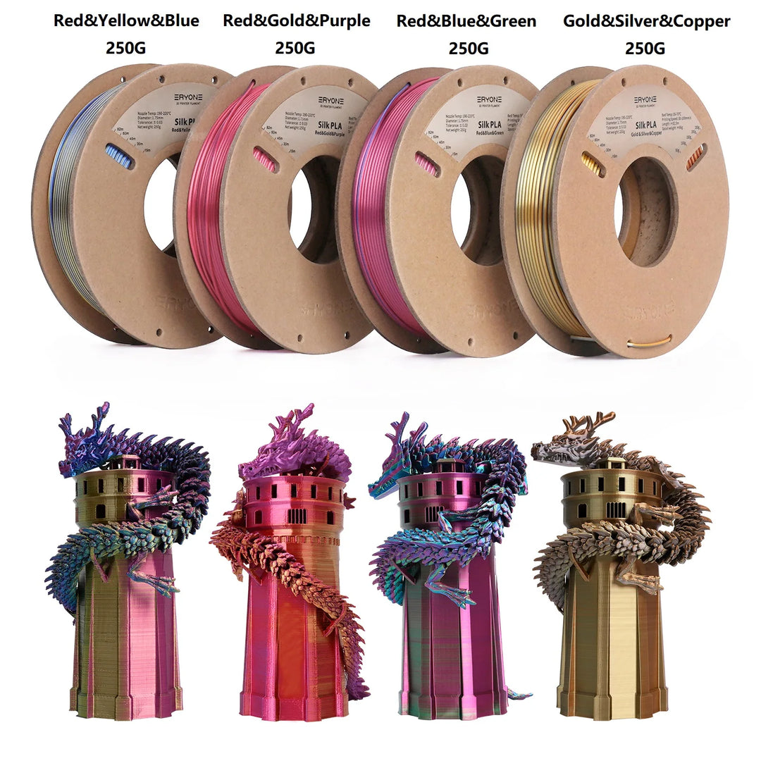 ERYONE Promotion Tri- Color Co-extrusion Silk  PLA Series 1.75mm 1KG For 3D Printing FDM Printer Fast delivery New Arrival