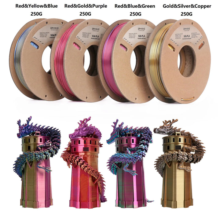 ERYONE Promotion Tri- Color Co-extrusion Silk  PLA Series 1.75mm 1KG For 3D Printing FDM Printer Fast delivery New Arrival