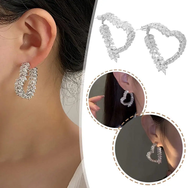 Luxury Wheat Earrings Shiny Zircon Fashion Personality Party Charm Jewelry Wheat Leaf Earring for Women Girls Korean Style