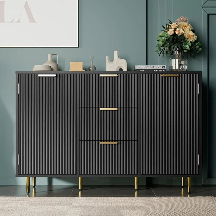 Modern Black Cabinet with Storage