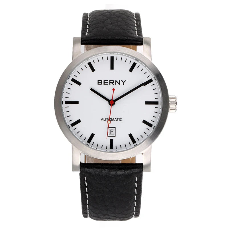 BERNY Watch for Men Mechanical Automatic Watches Seagull Luxury Brand Male Clock Water Resistant Swiss Railway Men's Wristwatch