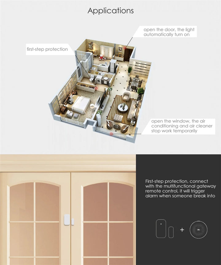 Aqara Door Window Sensor Zigbee Wireless Connection Alarm Smart Mini Door Sensor Work With Aqara Gateway Mi Home HomeKit APP