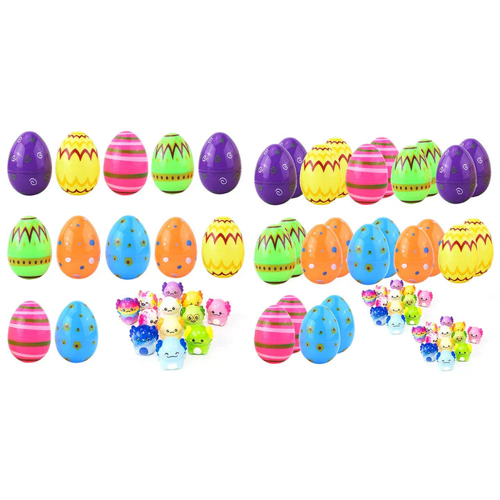 Prefilled Easter Eggs with Stress Relief Toys Easter Basket Stuffers Surprise Easter Eggs for Kids Easter Egg Hunt Game and Part