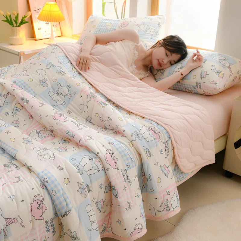 New Florals Spring Summer Blanket for Single Double Soft Skin-friendly Quilt Breathable Comfortable Air Conditioning Comforter