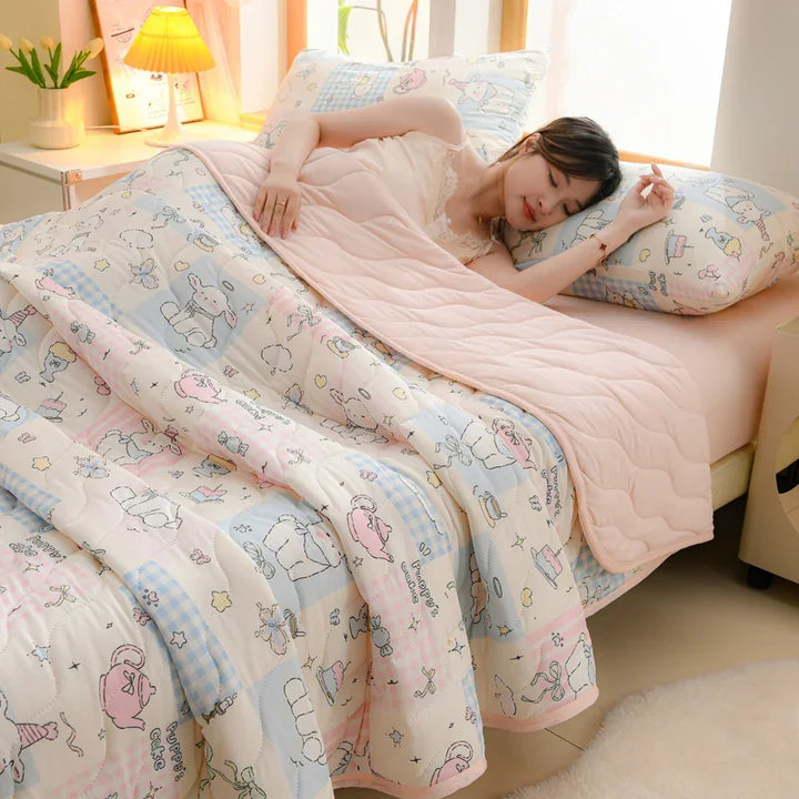 New Florals Spring Summer Blanket for Single Double Soft Skin-friendly Quilt Breathable Comfortable Air Conditioning Comforter