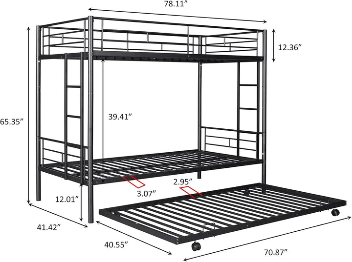Twin Over Twin Bunk Bed Trundle