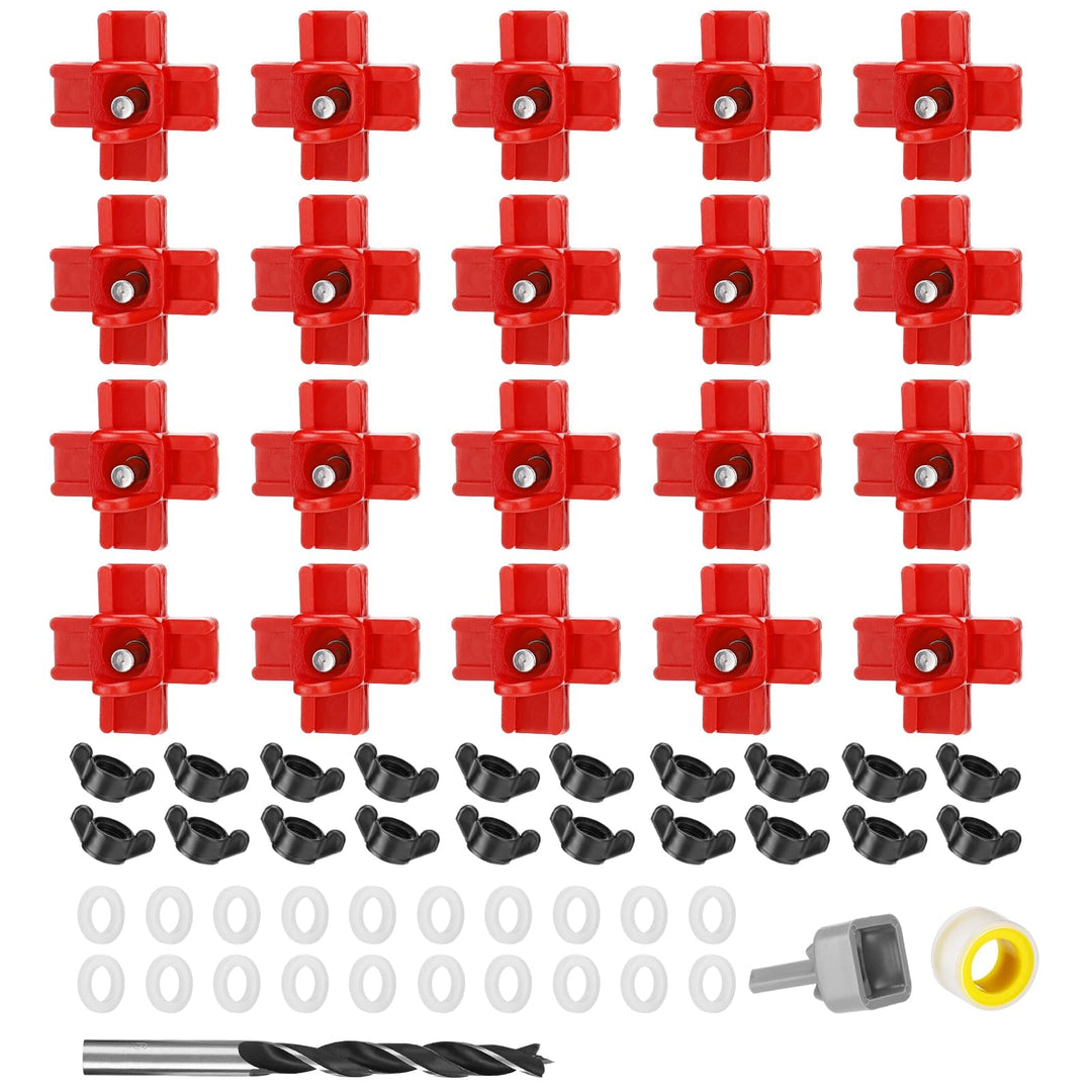 Sherry 20 Pack Horizontal Chicken Nipples Waterer - Automatic Chicken Water Feeder, Easy Install Poultry Nipples Horizontal Side Mount Drinkers or Quail Duck