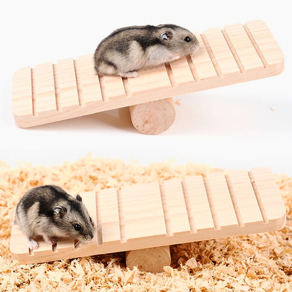 StarBay Scratching Board Pet Hamster Wooden Slip Seesaw Teeterboard Squirrel Toy Cage DIY Ornament