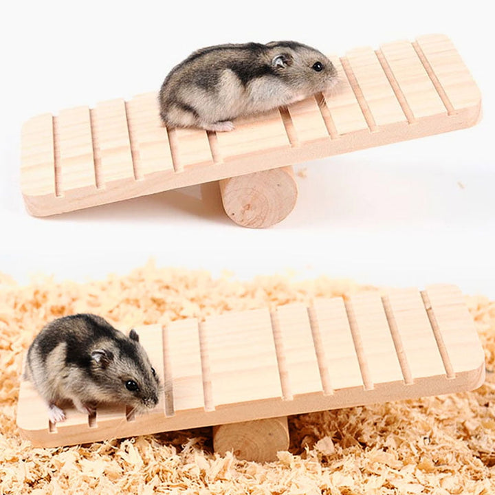 StarBay Scratching Board Pet Hamster Wooden Slip Seesaw Teeterboard Squirrel Toy Cage DIY Ornament