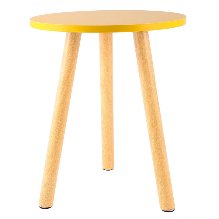 TAILTOSS 1Pack Nordic Style Round Table Practical Wood Table for Living Room and School Yellow