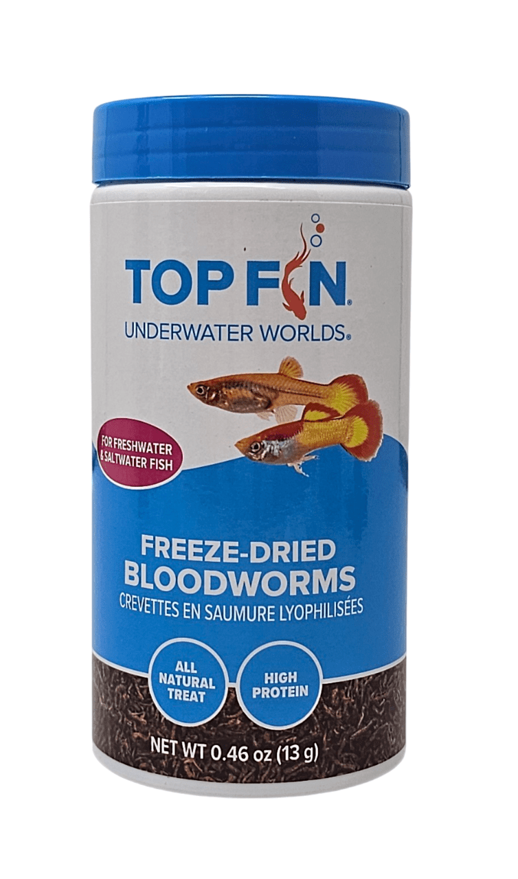 Top Fin Freeze Dried Bloodworms Freshwater and Saltwater Fish Treat, 0.46 Ounce