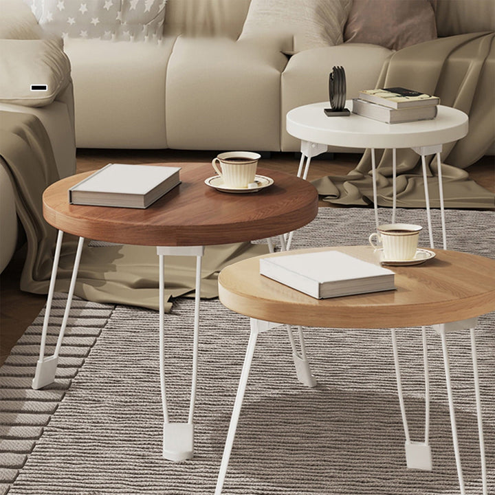 Trending Deal, Vsgery Foldable Round Table, Coffee + Dining, Sofa Side, Compact, Portable, Indoor Outdoor|Wood,Brown