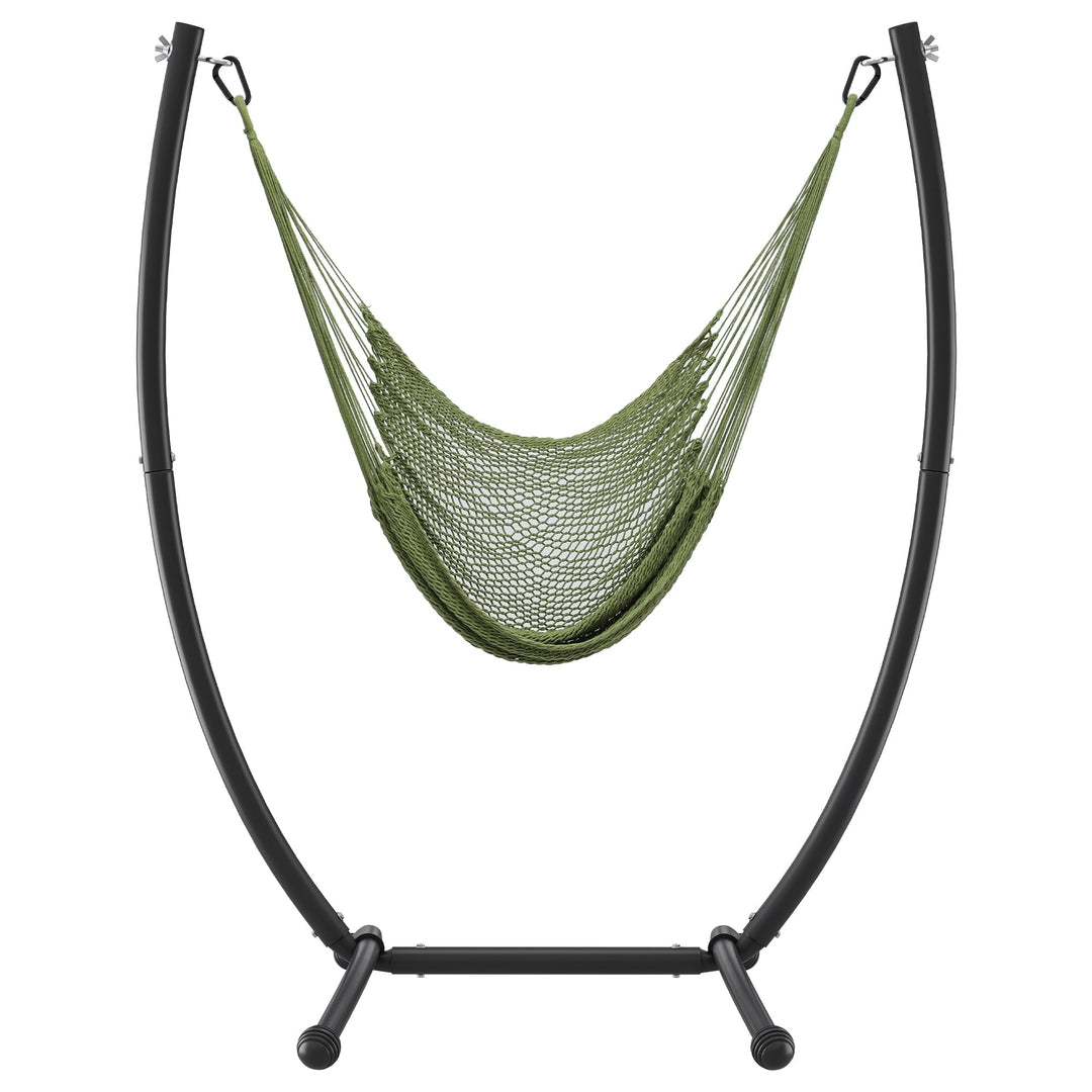 Uforic Hammock Patio Swing with Stand, Weatherproof and Comfortable Pillows, Crafted from Steel, Green