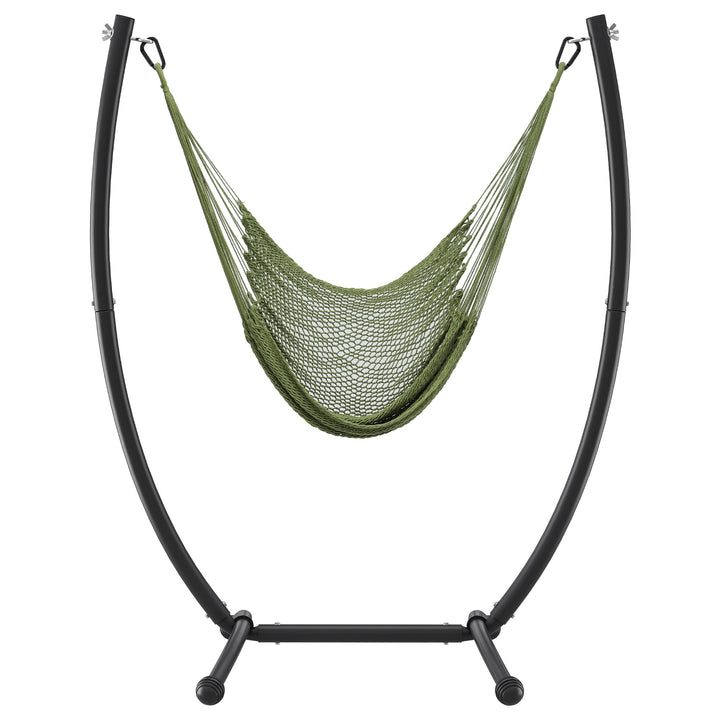 Uforic Hammock Patio Swing with Stand, Weatherproof and Comfortable Pillows, Crafted from Steel, Green