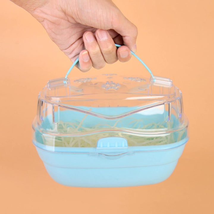 VISALY Portable Small Pet Supplies Carrying Box Hamster Takeaway Transport Cage for Outdoor Travel